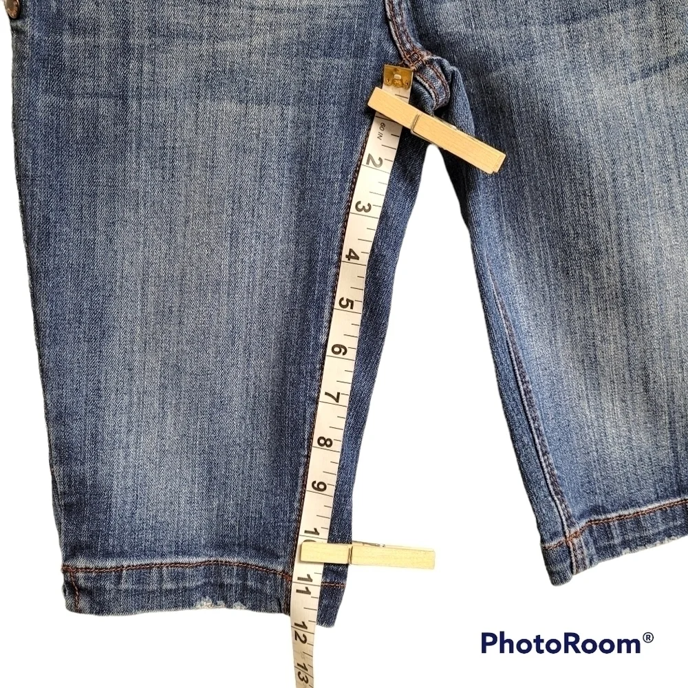 Decree Blue Jean‎ Denim Flap Back Pocket Bermuda Long Shorts Size 3